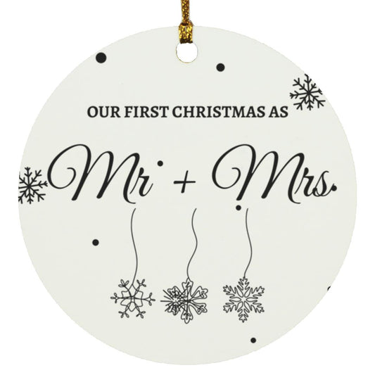 Our First Christmas As Mr & Mrs  Circle Ornament