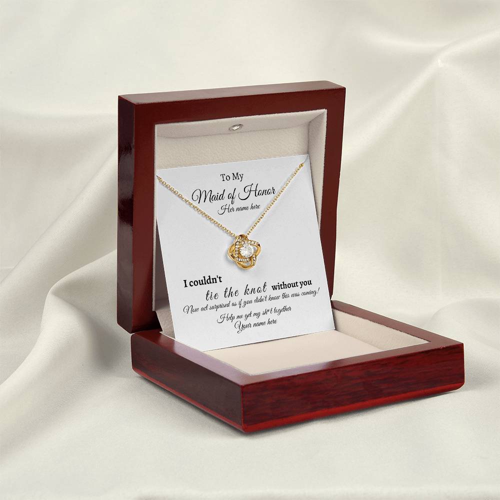Maid of Honor /Love knot knecklace/ Will You Be My Maid of Honor